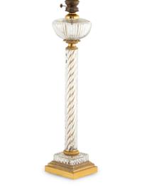 A Pair of Molded Glass Table Lamps