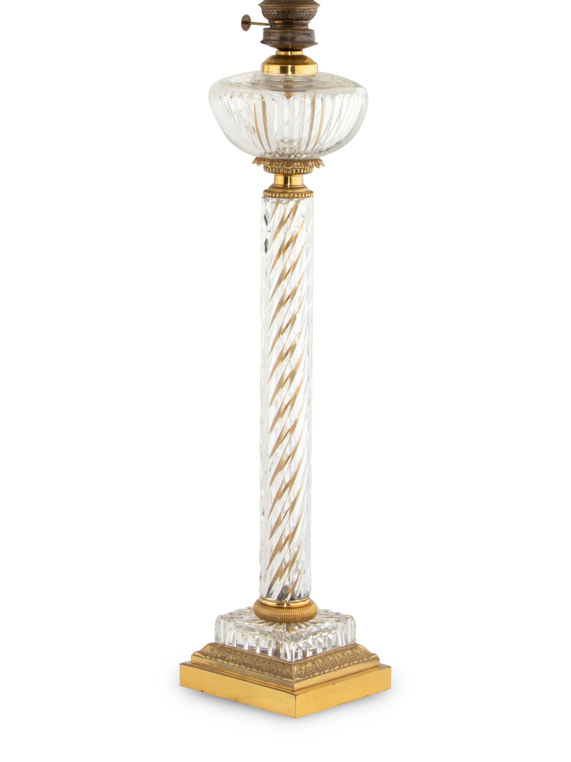 A Pair of Molded Glass Table Lamps