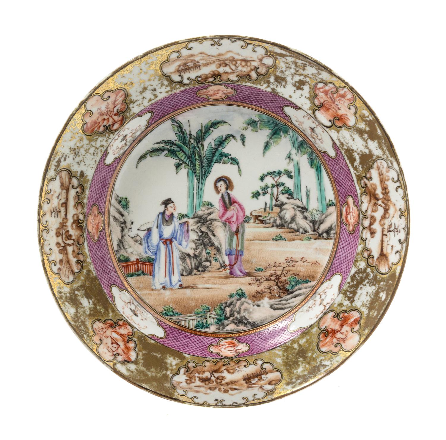 A Chinese Export Famille Rose Porcelain Plate 18TH CENTURY Diameter 9 5/8 inches. — 18TH CENTURY