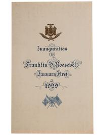 [ROOSEVELT, Franklin Delano (1882-1945)]. A group of invitations, tickets, and programs for FDR's inauguration as New York governor, comprising: