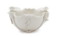 A White Glazed Porcelain Brush Washer Diameter 8 1/8 inches.