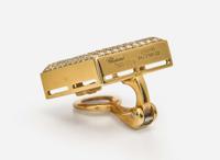 A Pair of 18K Yellow Gold Chopard Happy Diamonds Ear Clips