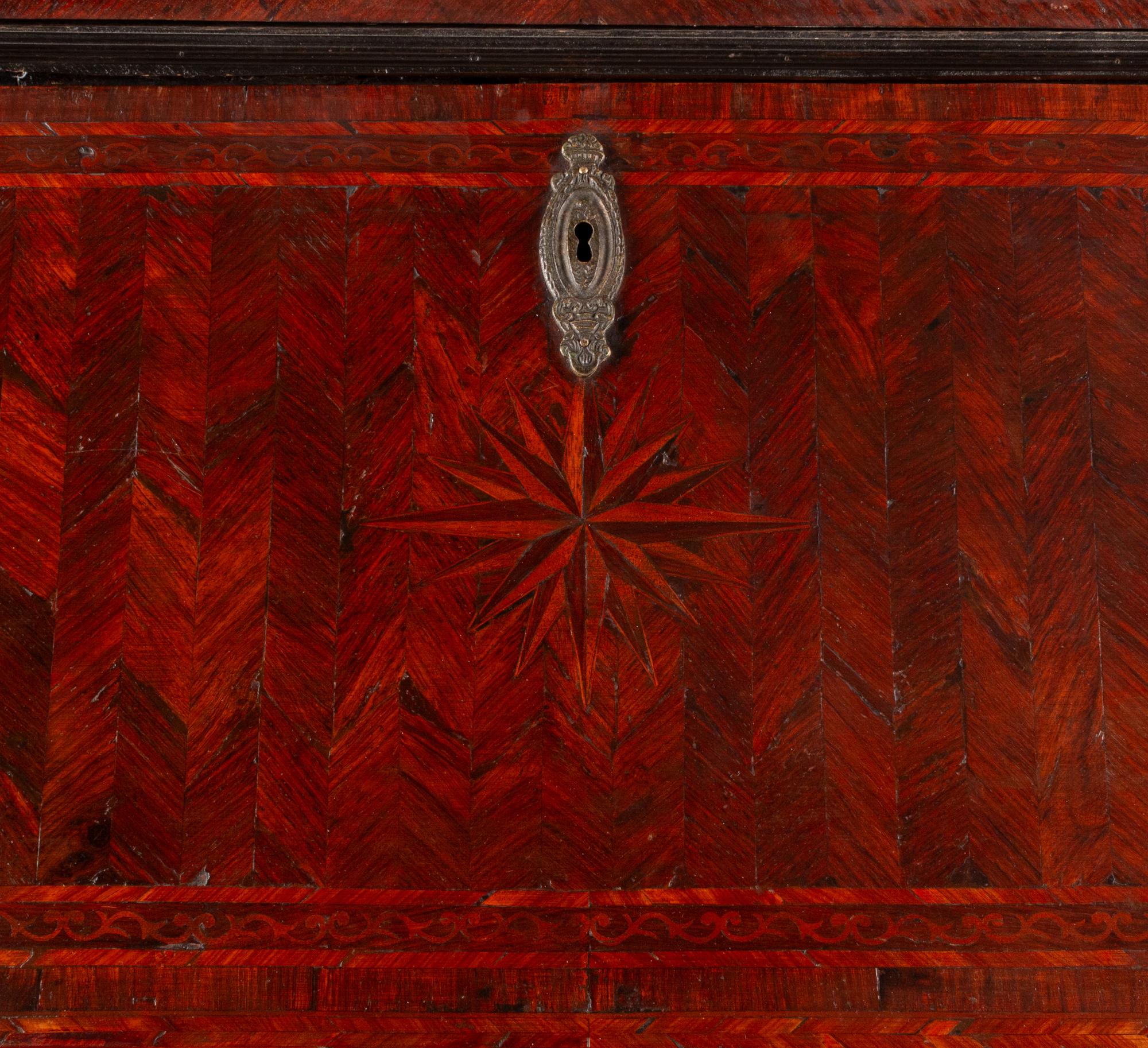 An Italian Walnut and Marquetry Bureau Cabinet