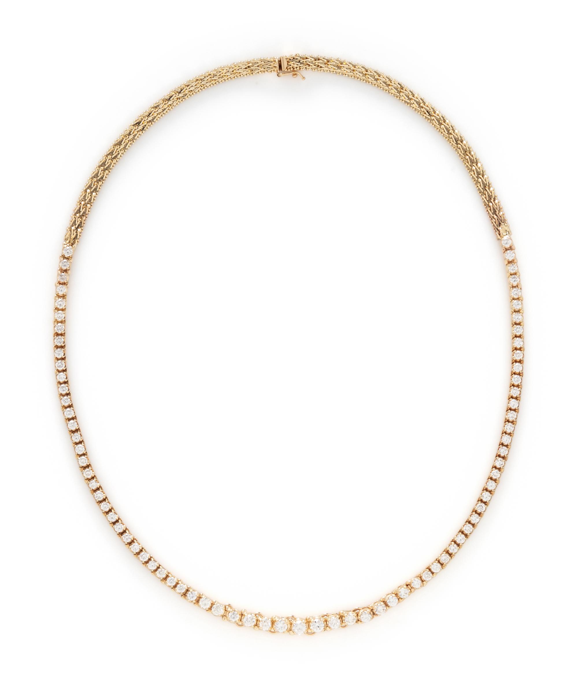 YELLOW GOLD AND DIAMOND NECKLACE