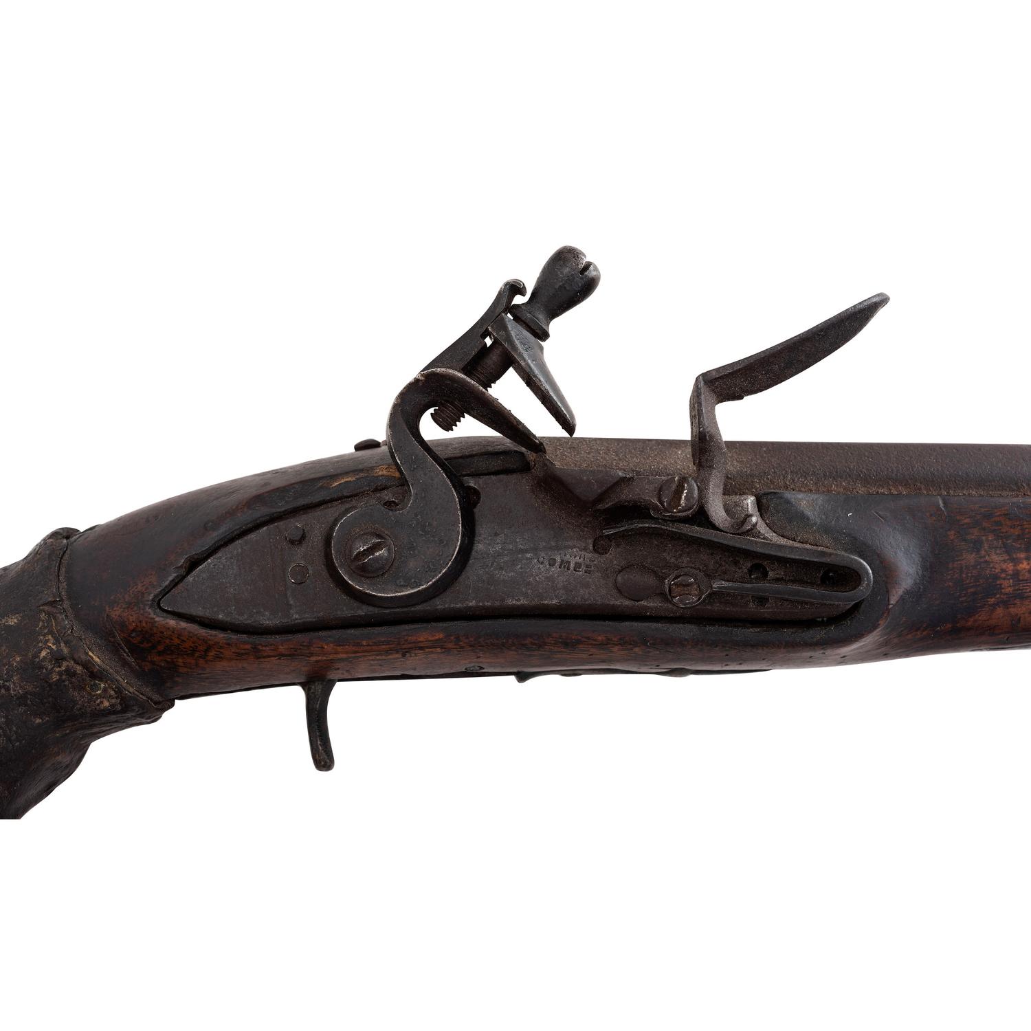 Flintlock Pistol with Rawhide Repair