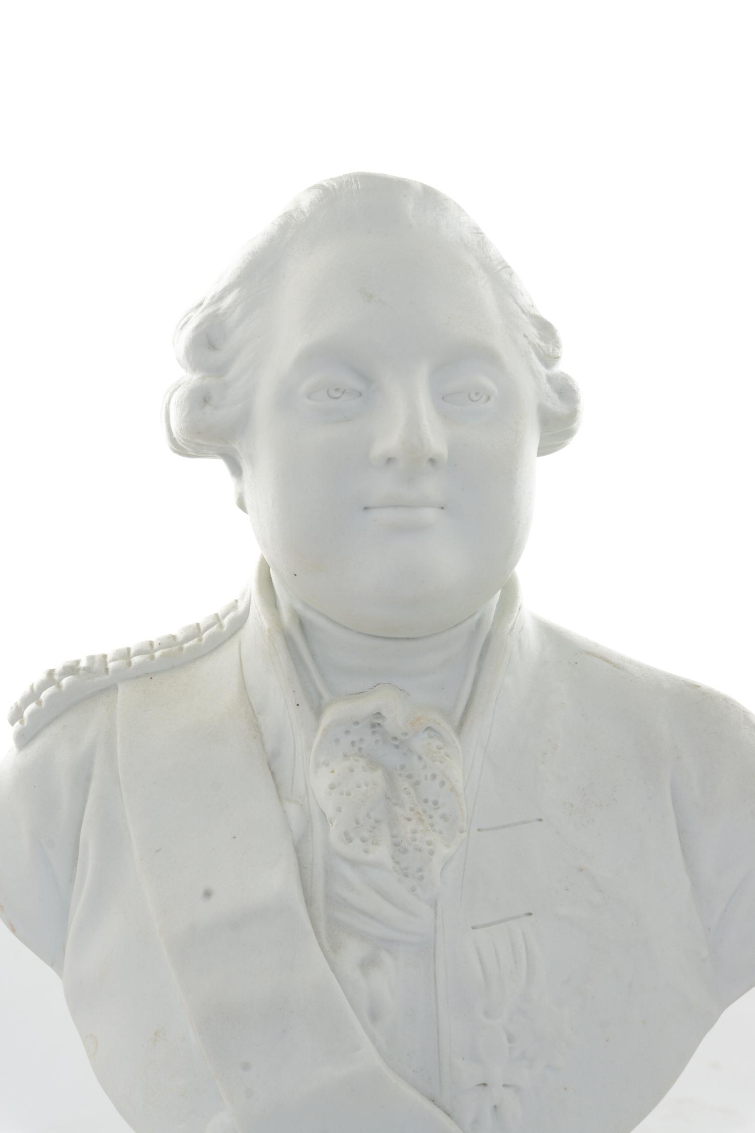 A Pair of Sèvres Style Biscuit Porcelain Busts of Marie Antoinette and Louis XVI