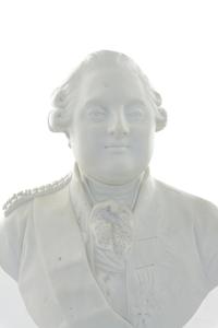A Pair of Sèvres Style Biscuit Porcelain Busts of Marie Antoinette and Louis XVI