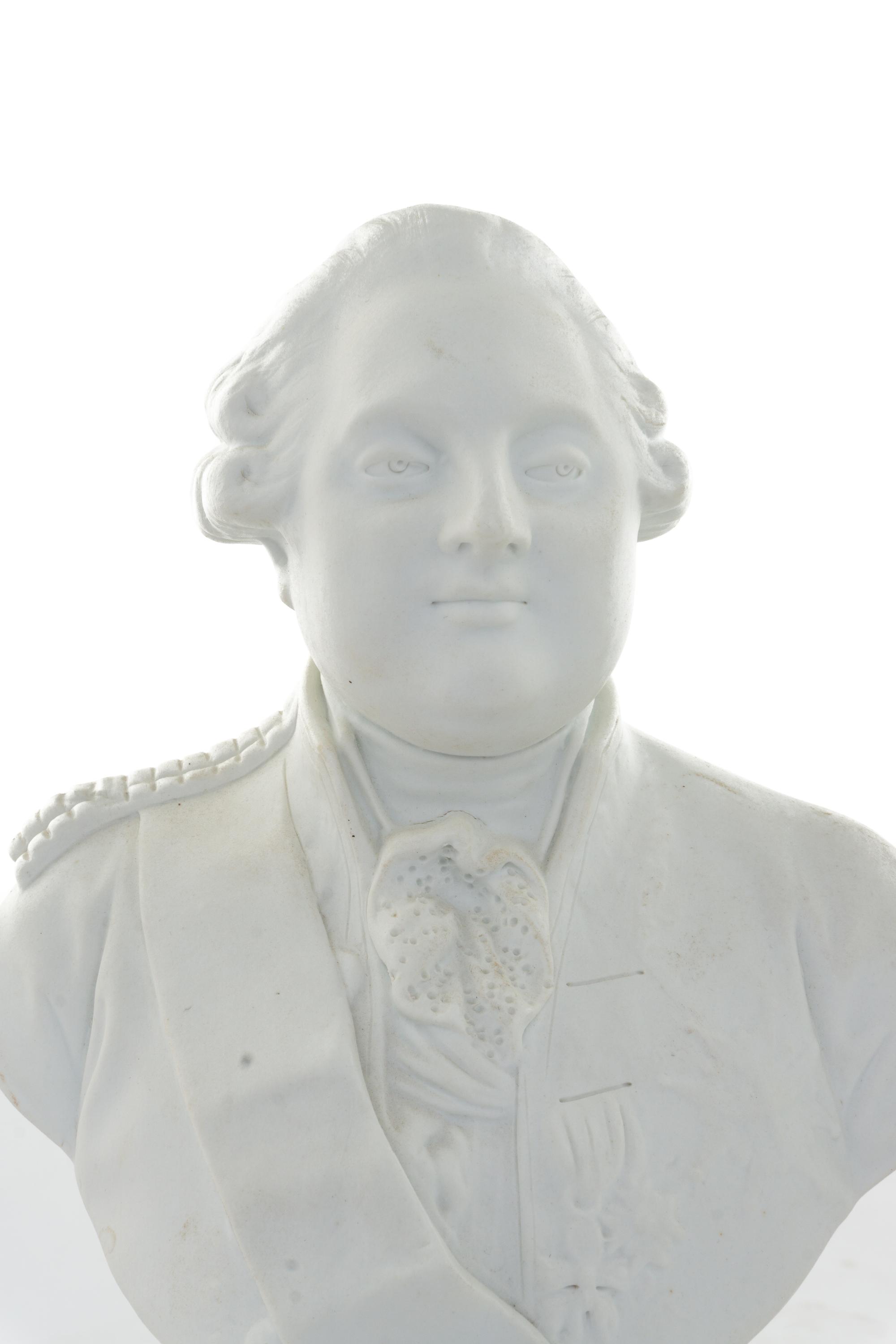 A Pair of Sèvres Style Biscuit Porcelain Busts of Marie Antoinette and Louis XVI