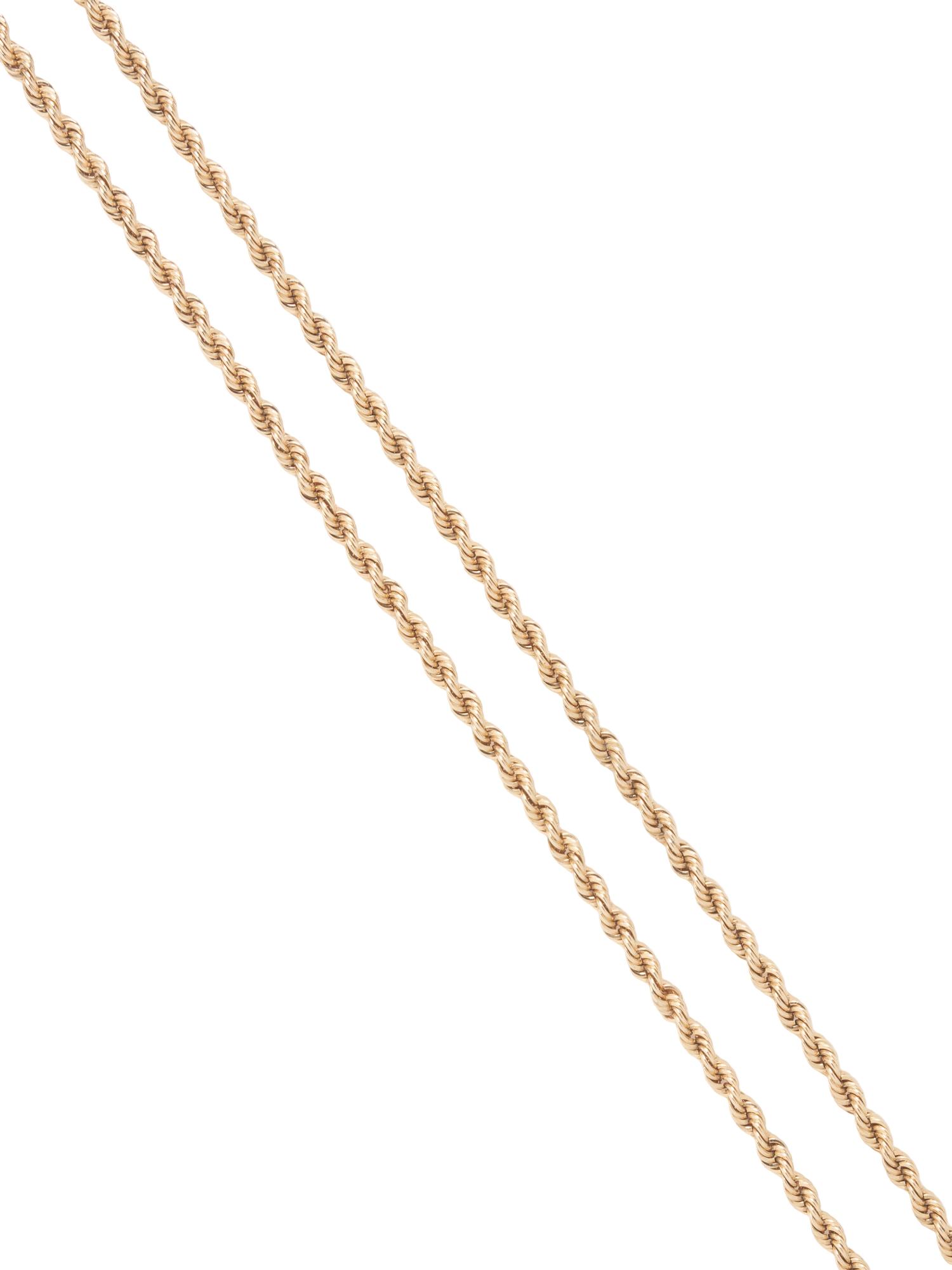 YELLOW GOLD WATCH CHAIN NECKLACE