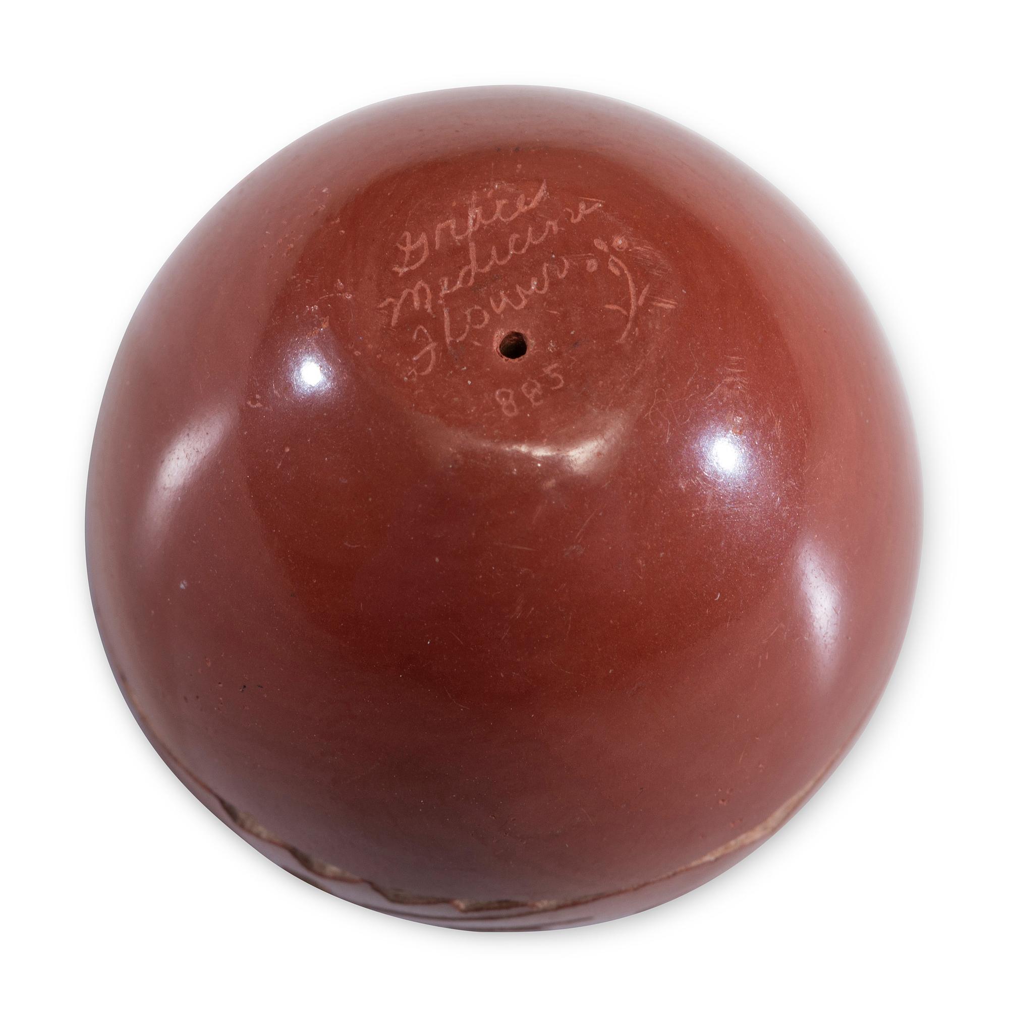 Redware Sgraffito Pottery Seed Jar