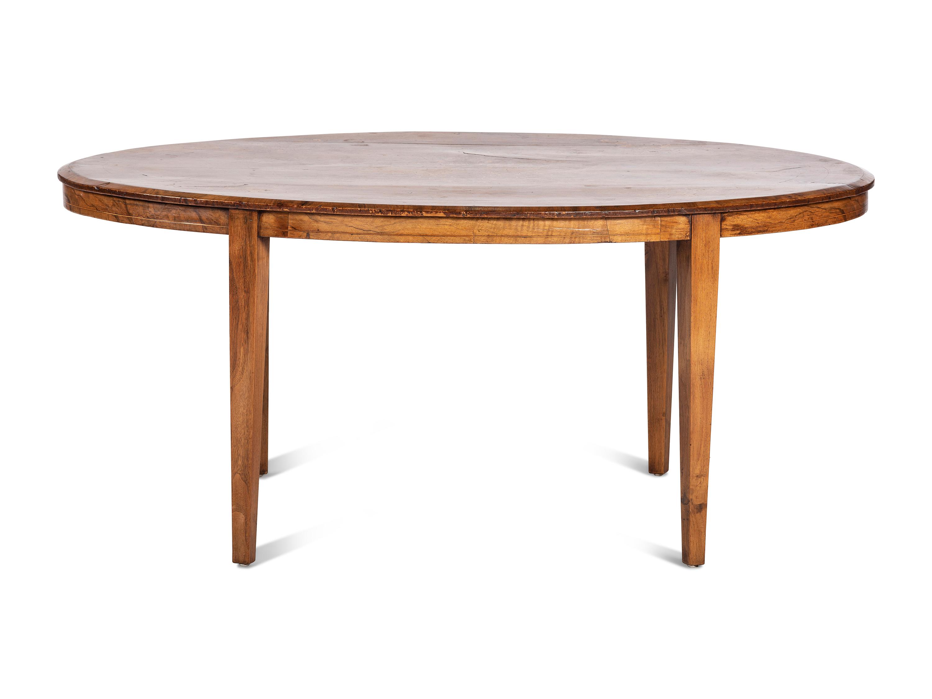 A Continental Inlaid Walnut Center Table