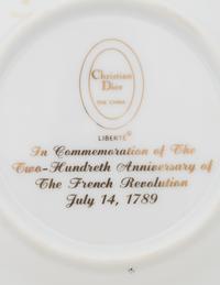 A Christian Dior Liberté Porcelain Dinner Service