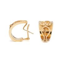 YELLOW GOLD, RUBY, AND DIAMOND HOOP EARRINGS