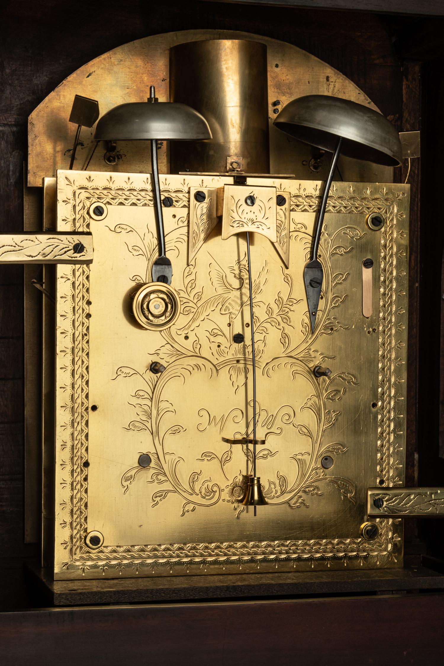 A Chinese Mother-of-Pearl Inlaid Sandalwood 'Longevity' Mantel Clock