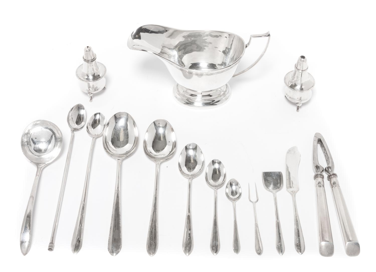 An American Silver Flatware Service for Twelve, Sheffield Silver Co., Brooklyn, NY, 20th century, comprising: 12 tablespoons 12 soup sp