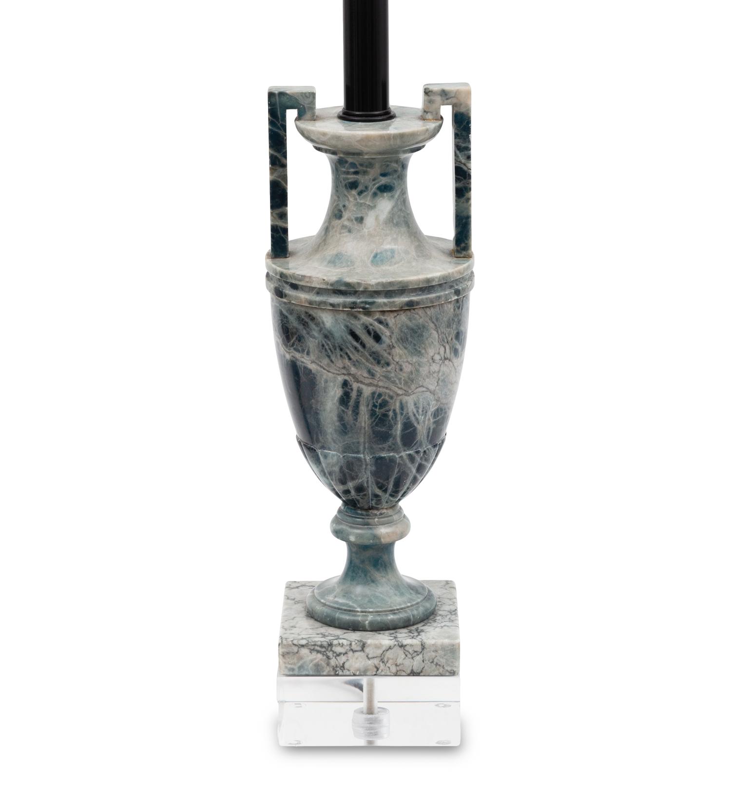 A Neoclassical Style Urn-Form Blue Marble Table Lamp