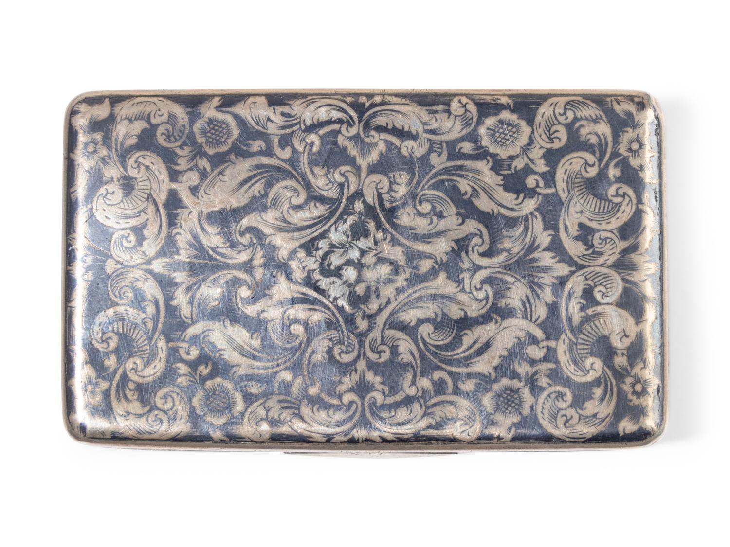 Two Russian Niello Silver Snuff Boxes