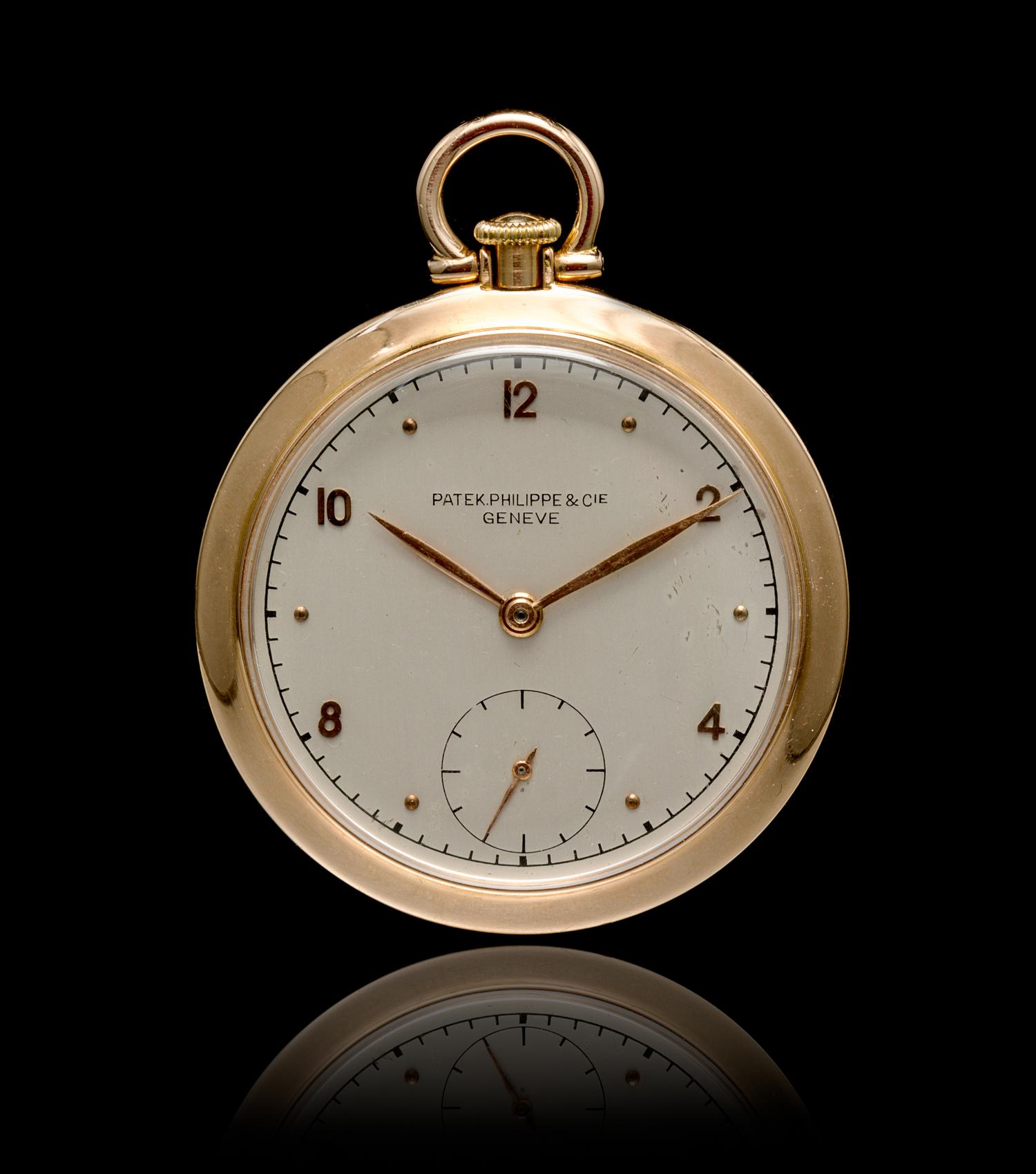An 18 Karat Rose Gold Open Face Pocket Watch, Patek Philippe,
