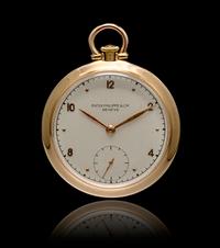 An 18 Karat Rose Gold Open Face Pocket Watch, Patek Philippe,