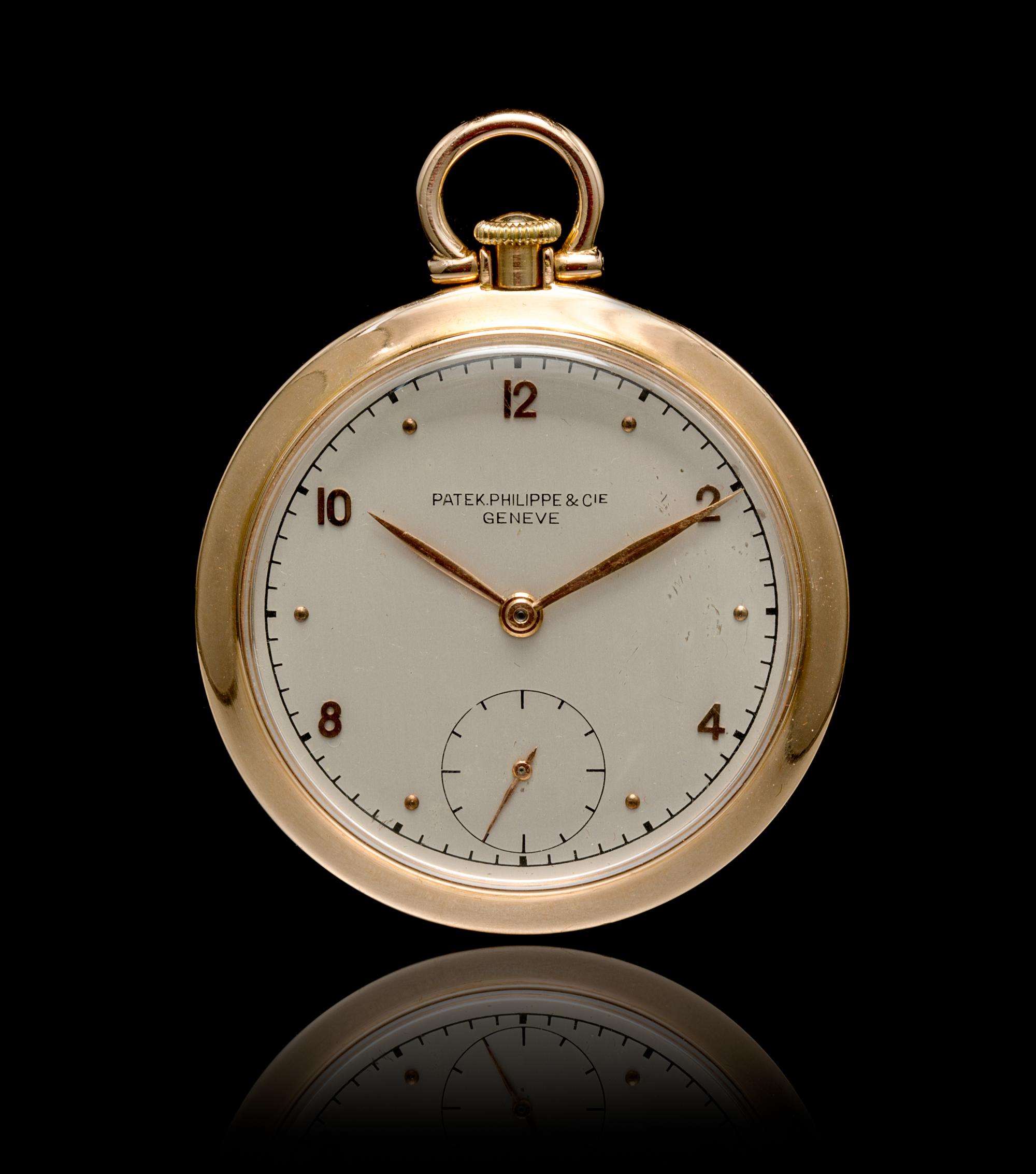 An 18 Karat Rose Gold Open Face Pocket Watch, Patek Philippe,