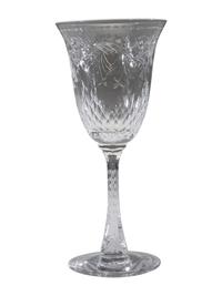 A Collection of Cut Glass Stemware and Plates