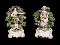 A Large Pair of Chelsea Porcelain Figural Candlesticks — 1752-1756