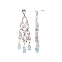 DIAMOND AND AQUAMARINE EARRINGS