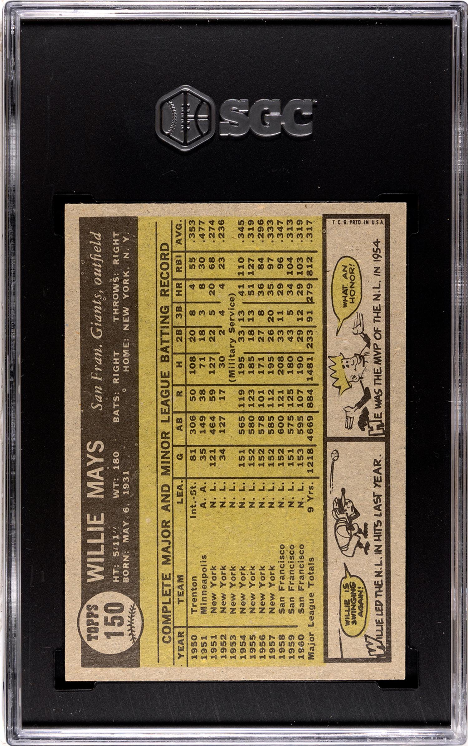 A Complete Set of 1961 Topps Baseball Cards Including SGC Graded Key Cards (589/589),