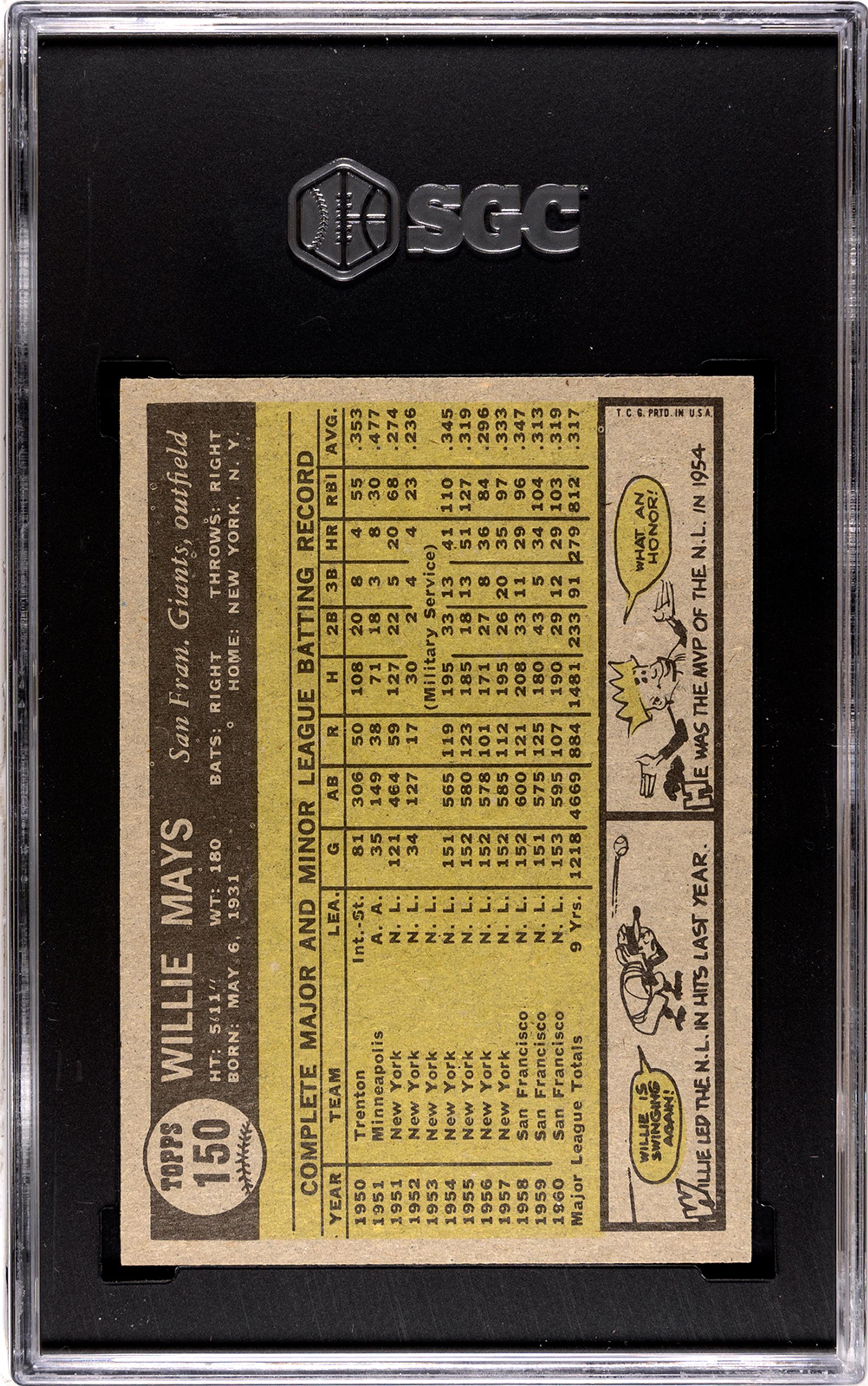 A Complete Set of 1961 Topps Baseball Cards Including SGC Graded Key Cards (589/589),