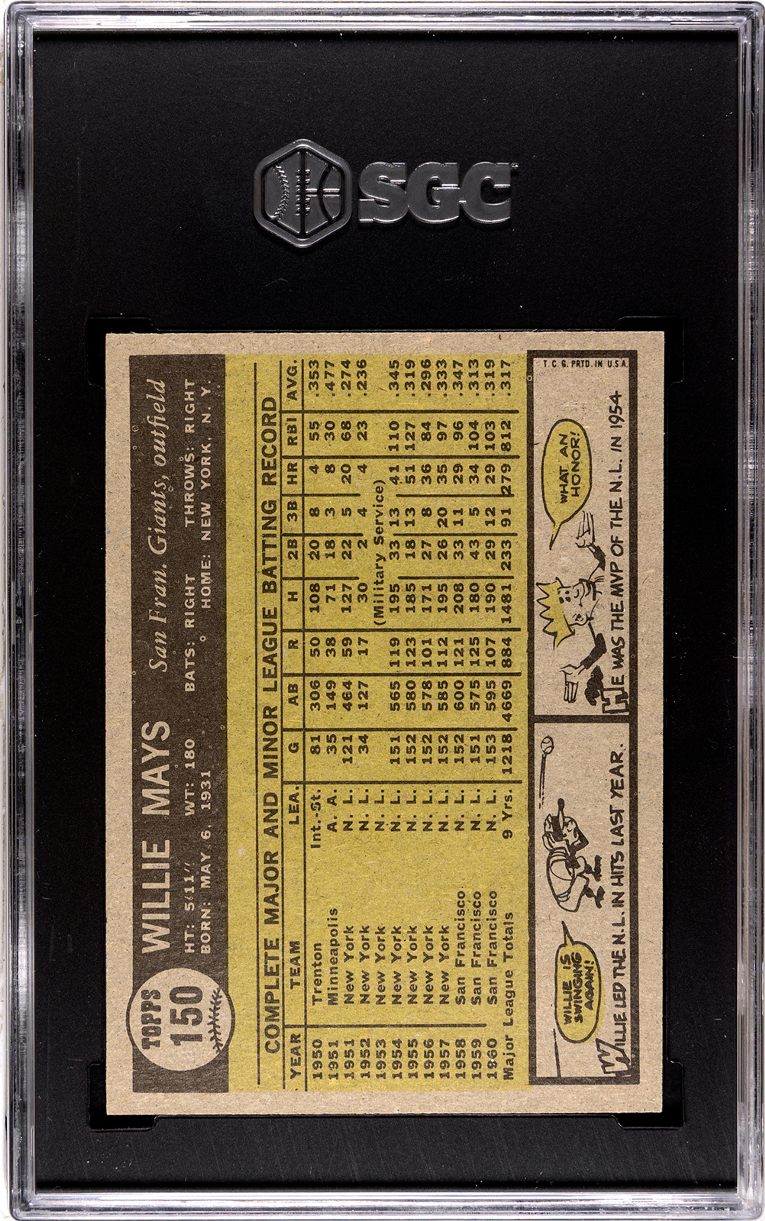 A Complete Set of 1961 Topps Baseball Cards Including SGC Graded Key Cards (589/589),