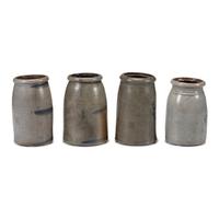 Four Cobalt Decorated Stoneware Jars