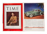(WWII) TIME MAGAZINE. 4 covers, including one proof of Adolf Hitler, and a related ALS.