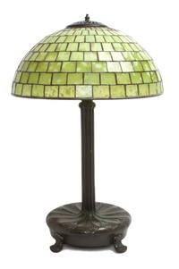 An American Leaded Glass Lamp Diameter of shade 16 x height overall 23 1/2 inches. — 2ND HALF 20TH CENTURY