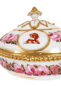 A Group of Worcester (Flight, Barr and Barr) Porcelain Painted and Parcel-Gilt Table Wares