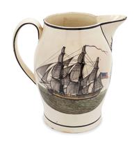 A Liverpool Creamware Jug Depicting the Apotheosis of George Washington