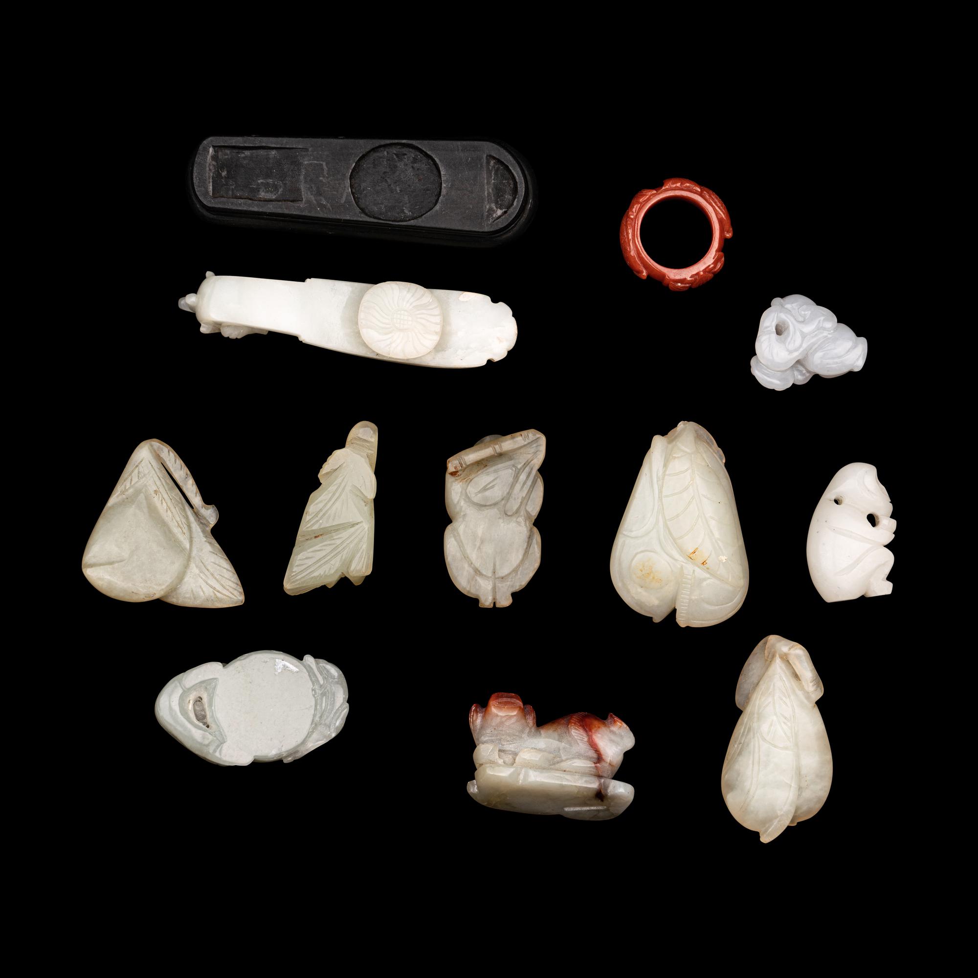 11 Chinese Jade and Hardstone Carvings