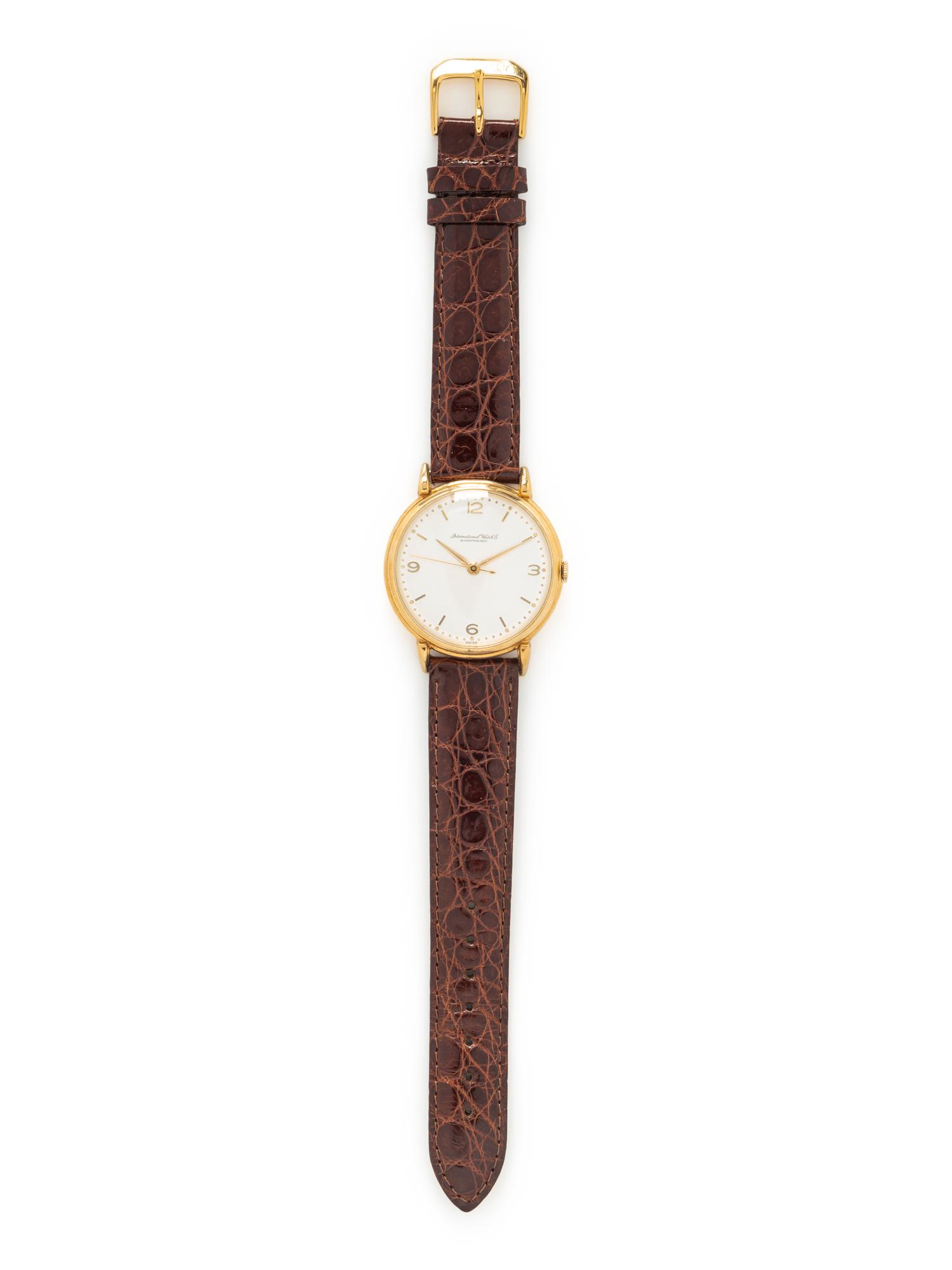 IWC, 18K YELLOW GOLD WATCH WITH IWC BUCKLE