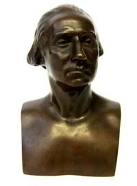 Small bronze bust of George Washington (1732-1799) ferdinand barbedienne foundry, 19th century