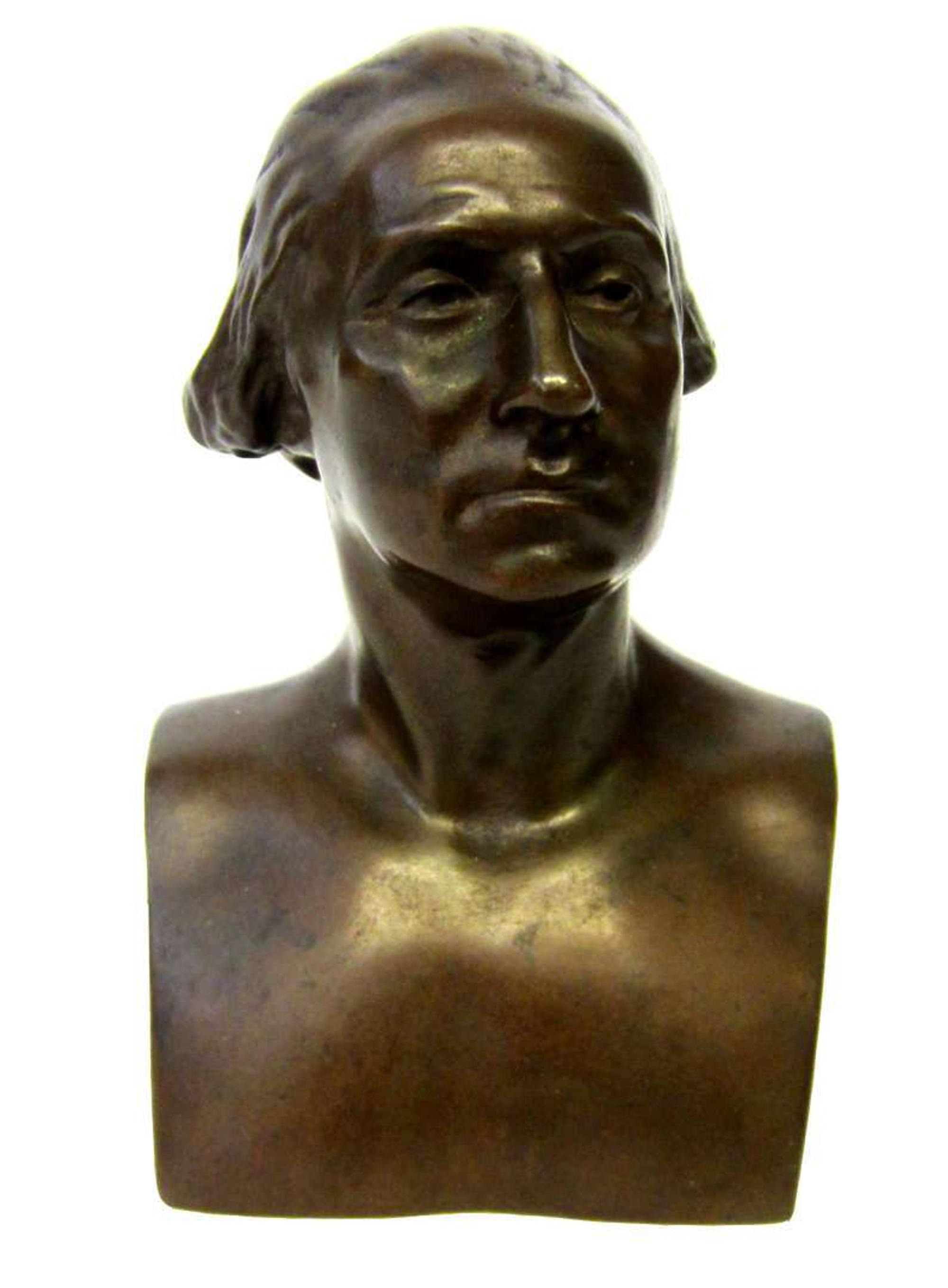 Small bronze bust of George Washington (1732-1799) ferdinand barbedienne foundry, 19th century
