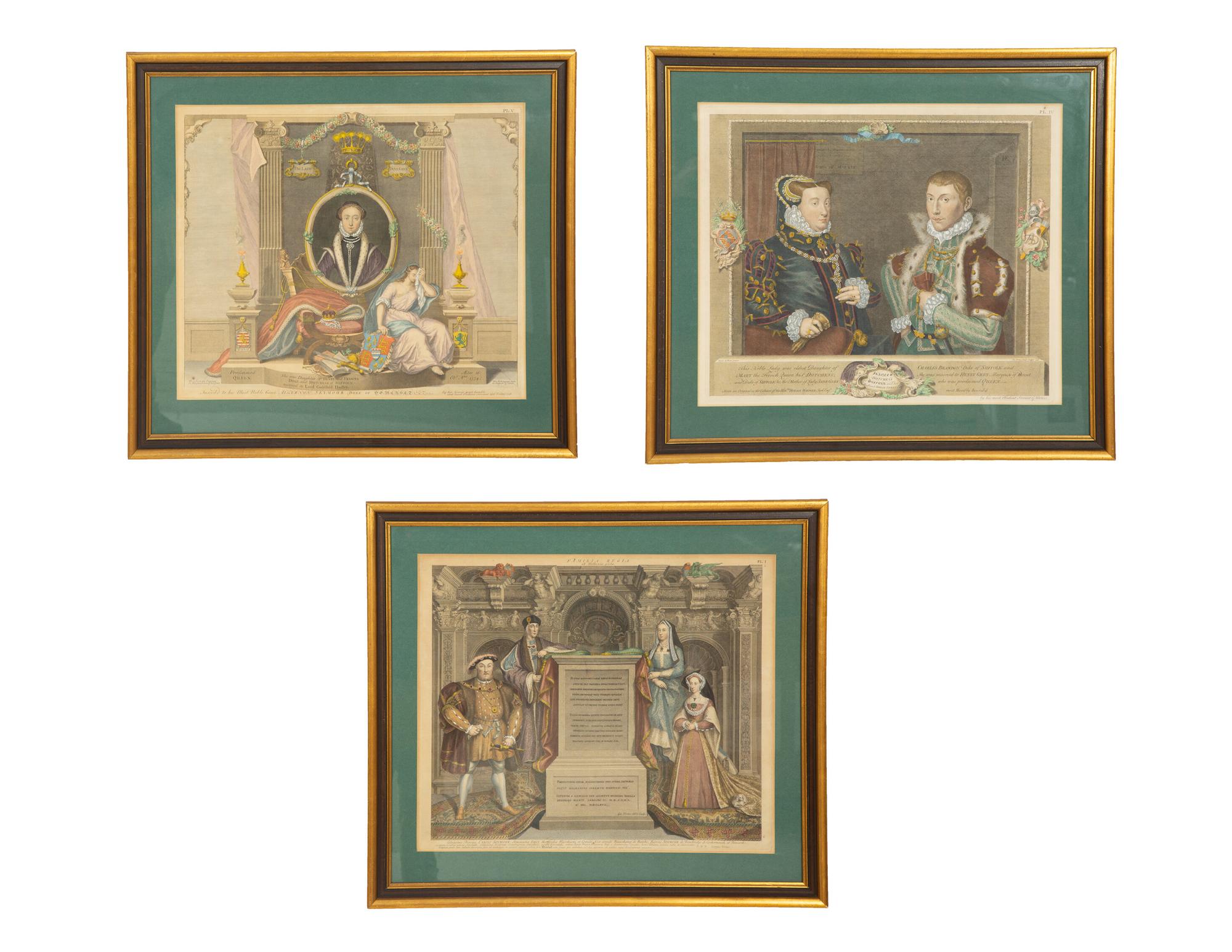 Frances, Duchess of Suffolk and her Husband, Adrien Stokes, Esq. , 1748; Henry VIII and His Family, after Holbein; Lady Jane Grey (a set of three etchings)