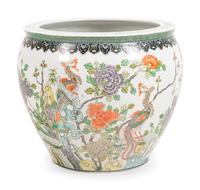 A Chinese Export Famille Verte Porcelain Fishbowl