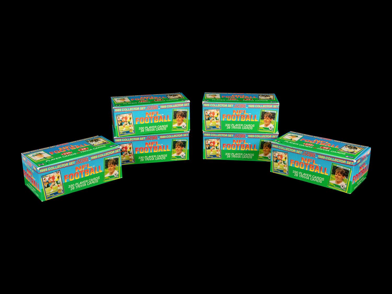 A Group of Six 1989 Score Football Card Factory Box Sets