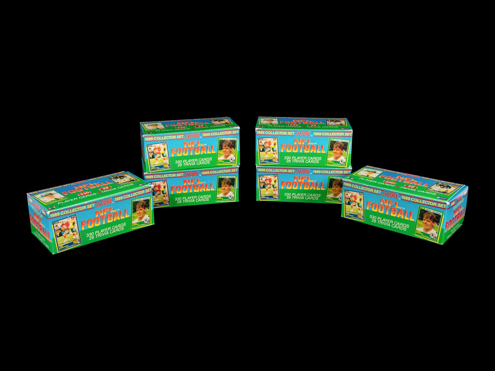 A Group of Six 1989 Score Football Card Factory Box Sets