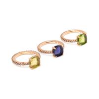 POMELLATO, GEMSTONE AND COLORED DIAMOND 'BABY' RING SET