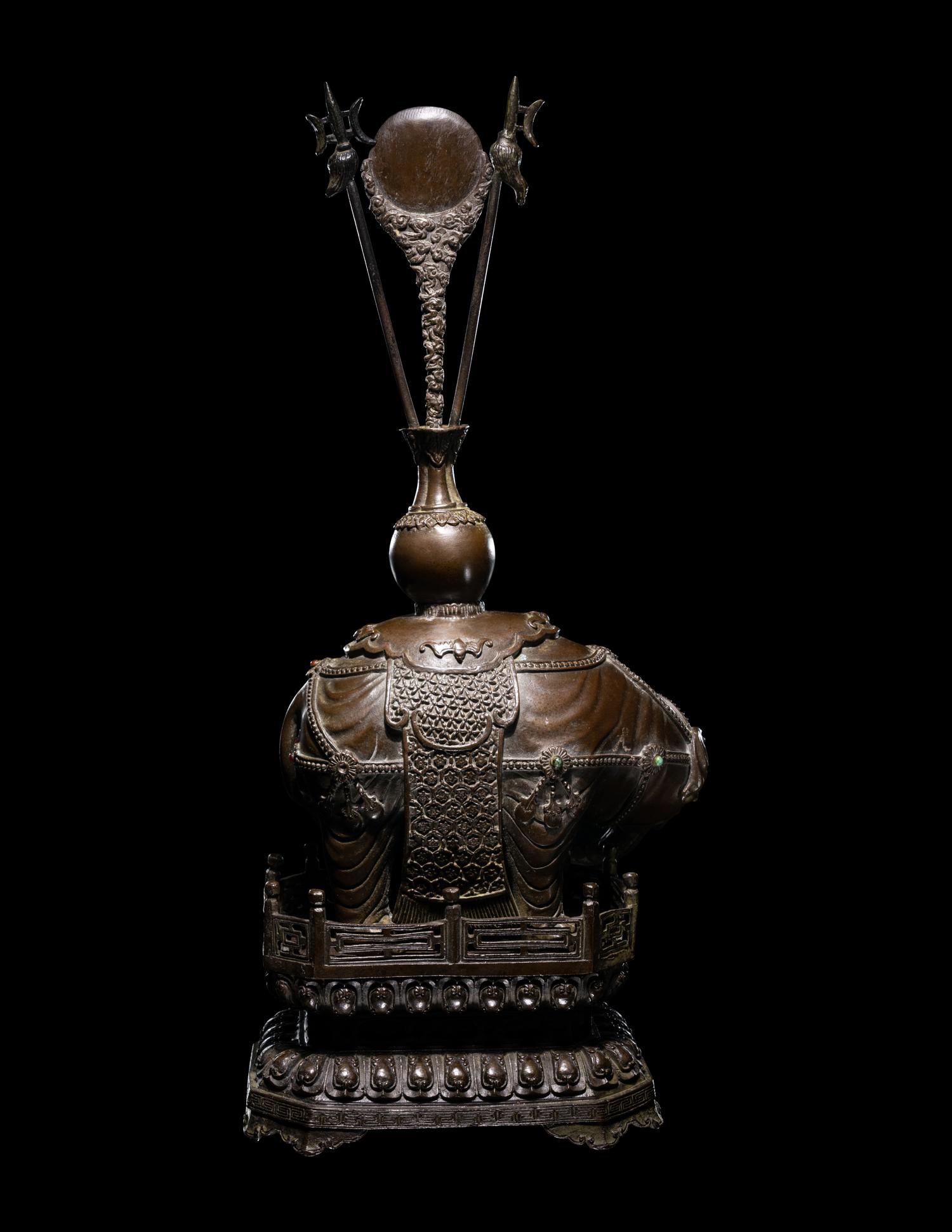 A Chinese Bronze Figure of a Caparisoned Elephant