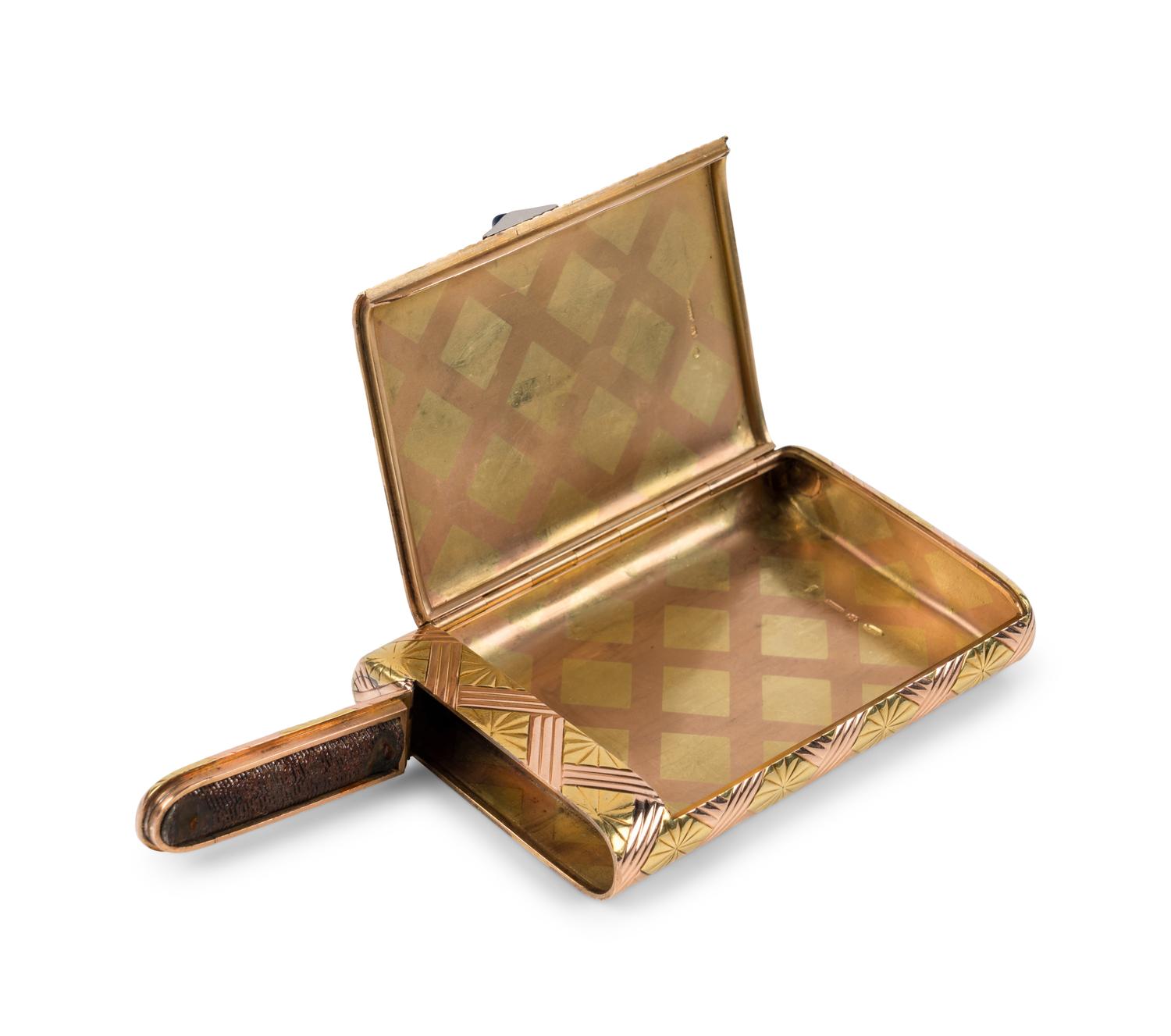 A Fabergé Yellow and Rose Gold Cigarette Case