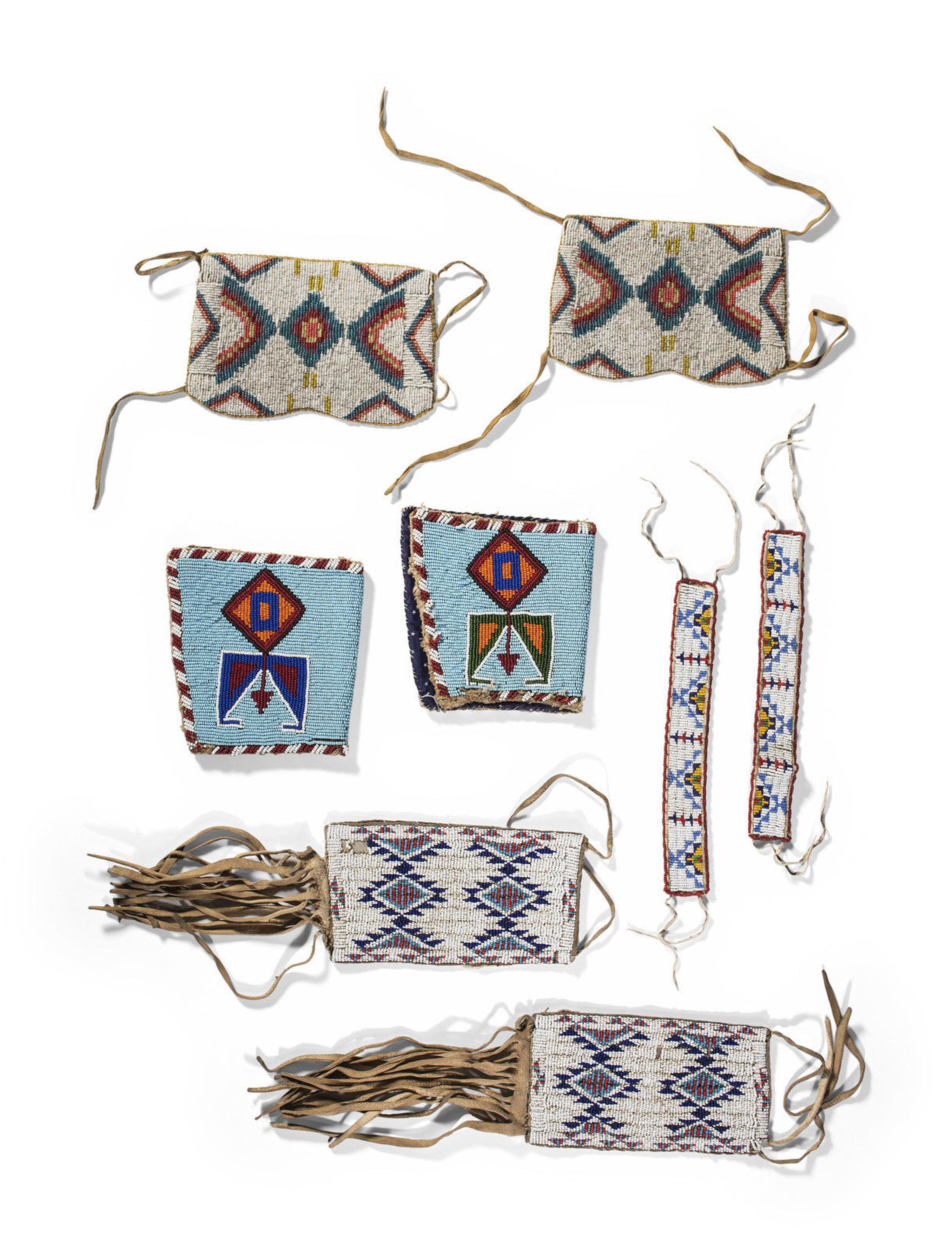 Collection of Plains and Plateau Beaded Armbands and Cuffs