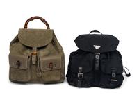 Two Designer Backpacks, Gucci and Prada