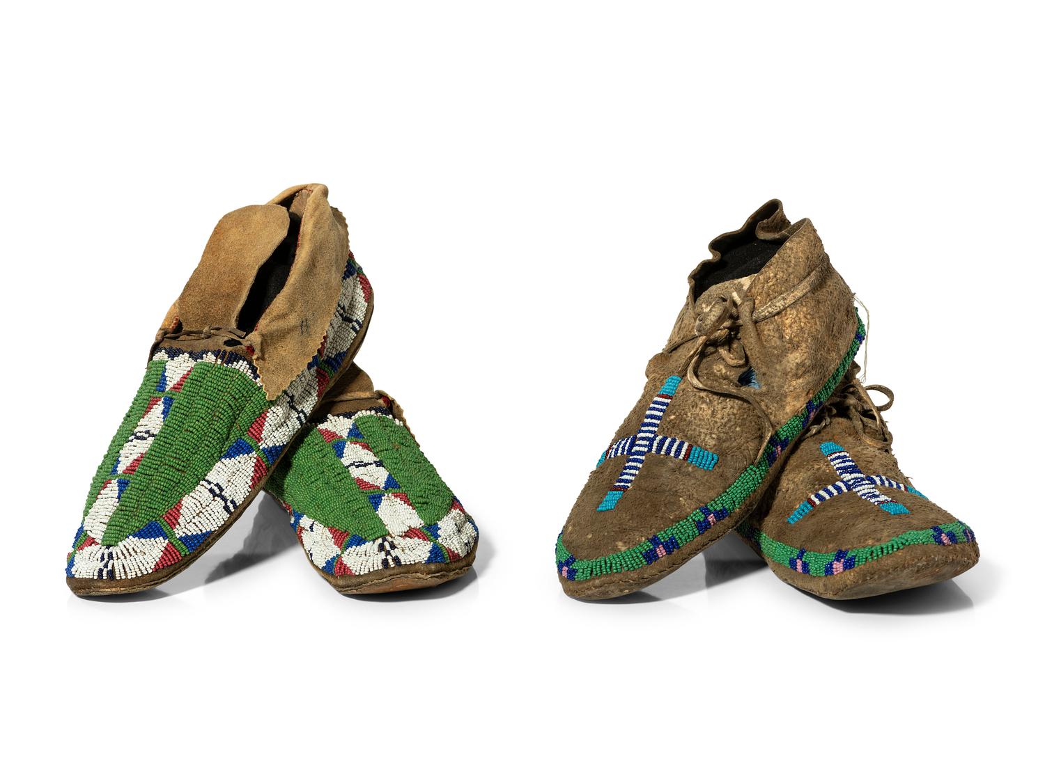 Sioux Beaded Hide Moccasins