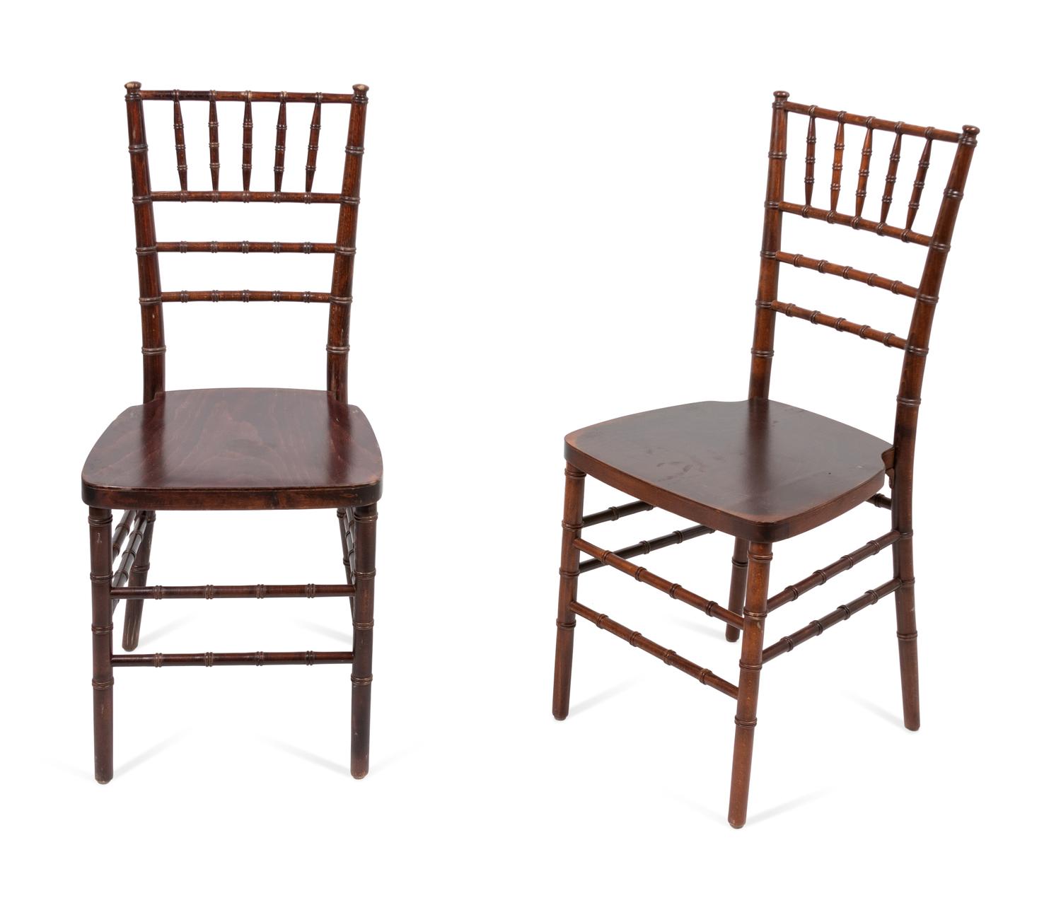 A Pair of French Mahogany Ballroom Chairs